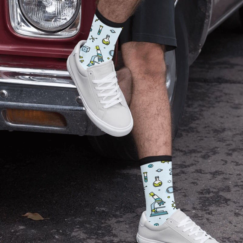 YISHOW Scientific Laboratory Unisex Novelty Crew Socks Casual Funny Crazy Dress Socks Gift - Image 4